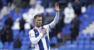 Diego García celebra un gol con el Leganés en LaLiga EA Sports